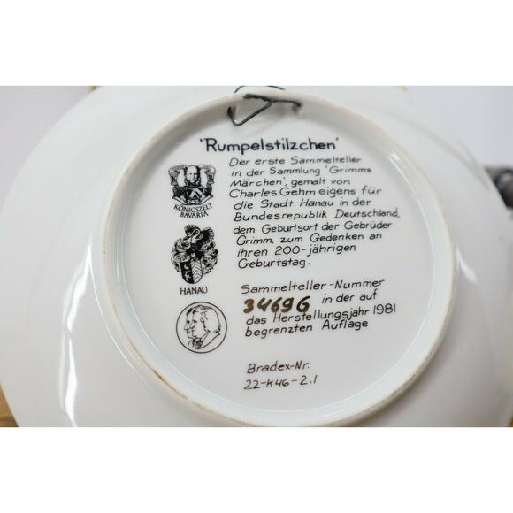 Vintage 1981 Grimm's Fairytales Rumpelstilzchen Collectors Plate GEHM - Picture 4 of 7